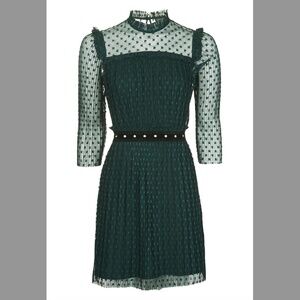 Topshop Plisse Star Mesh Skater Dress Sz. 2